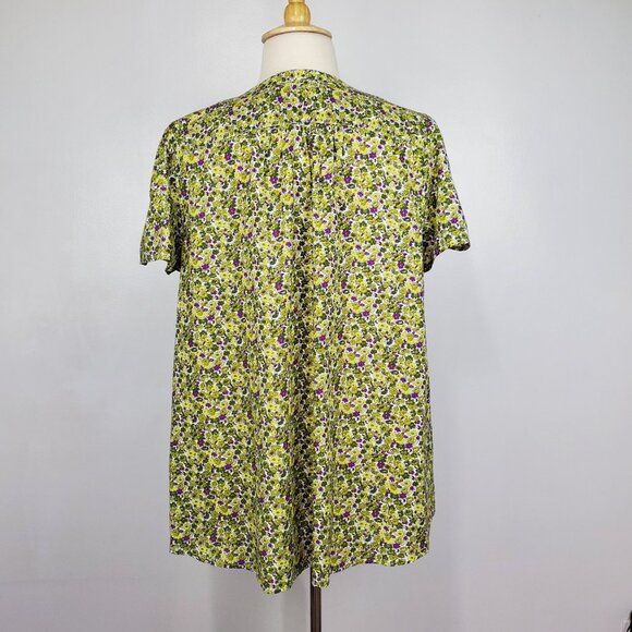 Woman Within Floral Short Sleeve Lightweight Top with Pintucking Size (18/20) L - Picture 7 of 12
